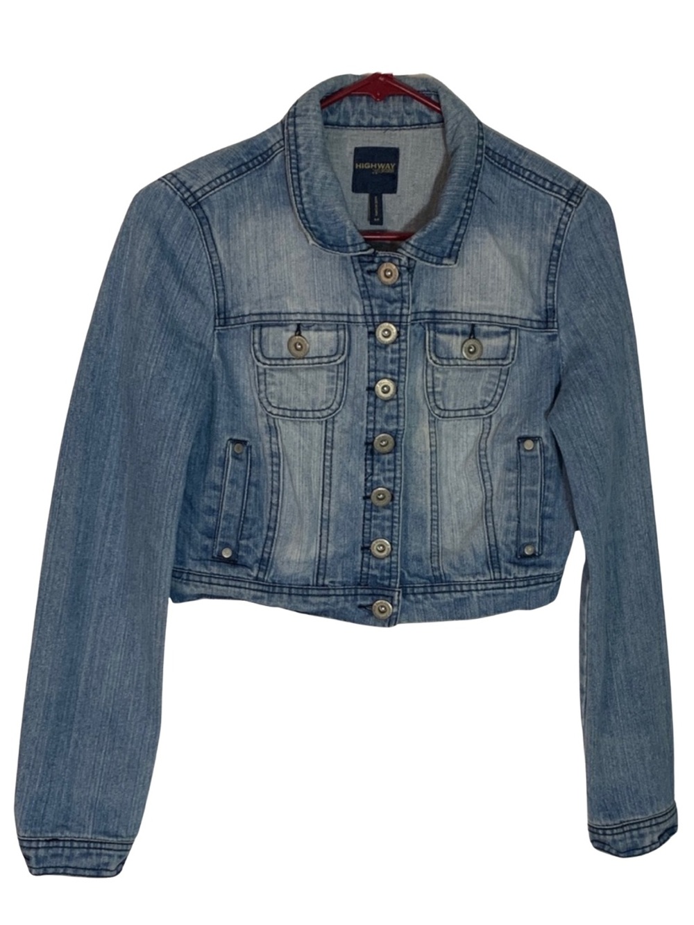 Highway Jeans Blue Cotton Cropped Jean Jacket for Kids Size M Y2K 90’s Grunge